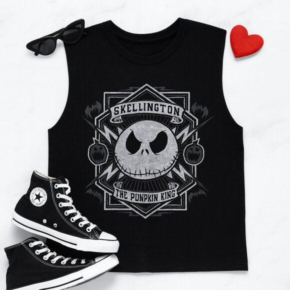 Disney Tops - Disney Nightmare Before Christmas Skellington Shirt Black Size XL EUC Unisex